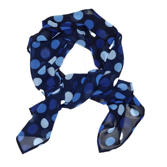 La Blanca Polka Dot Short Pareo Wrap Swim Cover Up Sheer Sarong Scarf Beach Blue - Picture 6 of 9